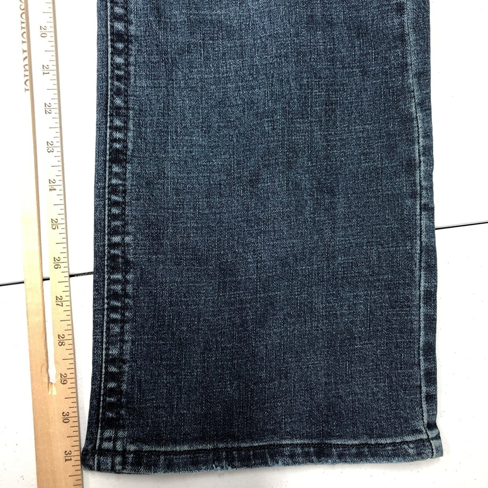 TK Axel Slim Boot Jeans Mens 32x32 Blue Dark Wash Stretch Denim Bootcut Casual - Picture 10 of 12